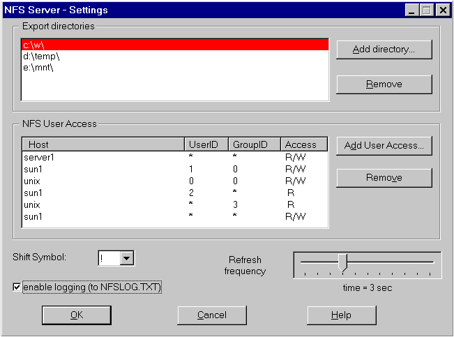 NfsAxe Windows NFS Client and NFS Server Screenshot